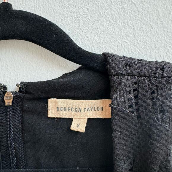 Rebecca Taylor Sleeveless Floral Motif Cut Out Crop Top - 2 - Picture 3 of 6